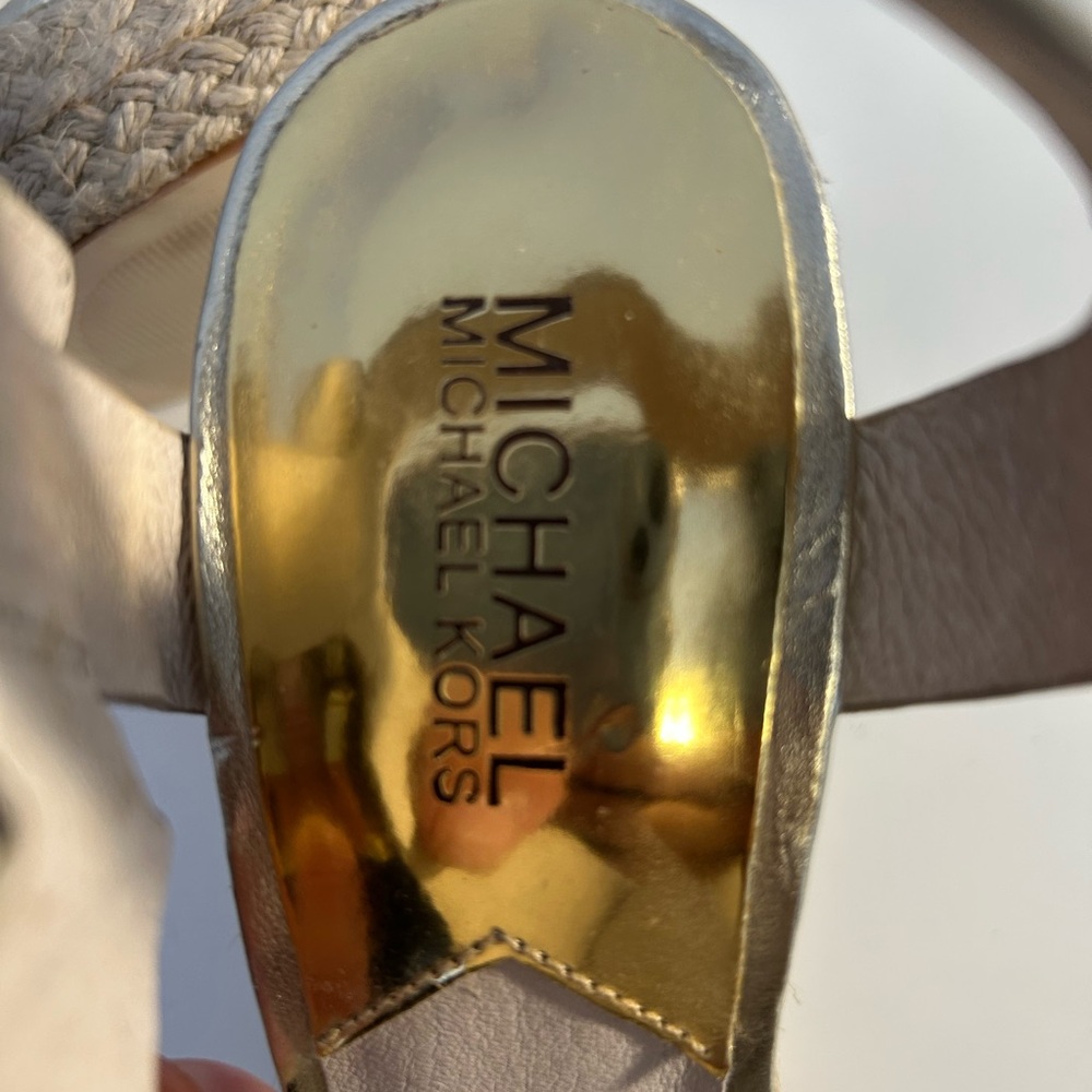 Michael Kors Metallic Gold Wedge Sandals - Picture 5 of 5